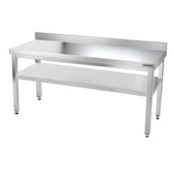 Edelstahl Arbeitstisch PREMIUM - 1800x800mm - Mit Grundboden & Aufkantung -Küchenbedarf Discounter 186a hoehe2 neu 8874
