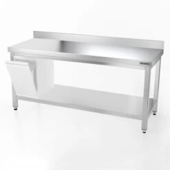 Edelstahl Arbeitstisch PREMIUM - 1800x800mm - Mit Grundboden & Aufkantung -Küchenbedarf Discounter 187a m ef04