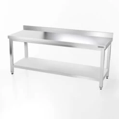 Edelstahl Arbeitstisch PREMIUM - 2000x800mm - Mit Grundboden & Aufkantung -Küchenbedarf Discounter 207a aa2d