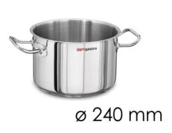 Fleischtopf - Ø 240 Mm - Höhe 150 Mm | Edelstahltopf | Kochtopf | Küchentopf | Bratentopf | Induktion