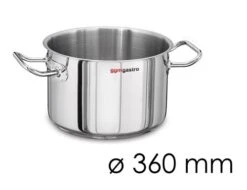 Fleischtopf - Ø 360 Mm - Höhe 220 Mm | Edelstahltopf | Kochtopf | Küchentopf | Bratentopf | Induktion