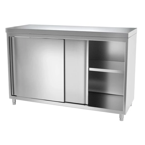 Edelstahl Arbeitsschrank PREMIUM - 1400x800mm - Mit Schiebetür Ohne Aufkantung 5 Edelstahl Arbeitsschrank PREMIUM - 1400x800mm - Mit Schiebetür Ohne Aufkantung – Bild 5