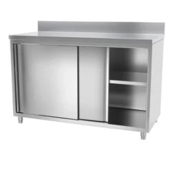 Edelstahl Arbeitsschrank ECO - 1400x700mm - Mit Schiebetür Und Aufkantung -Küchenbedarf Discounter 636846188179965454 7d40 2