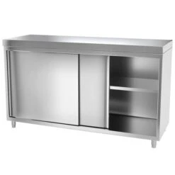 Edelstahl Arbeitsschrank PREMIUM - 1600x700mm - Mit Schiebetür Ohne Aufkantung -Küchenbedarf Discounter 636846188286432813 c887 1