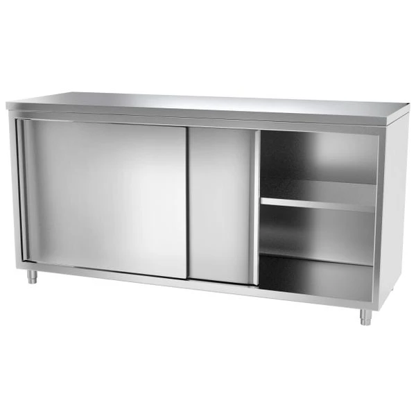 Edelstahl Arbeitsschrank PREMIUM - 2000x600mm - Mit Schiebetür Ohne Aufkantung 5 Edelstahl Arbeitsschrank PREMIUM - 2000x600mm - Mit Schiebetür Ohne Aufkantung – Bild 5
