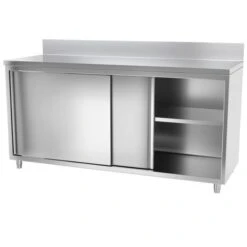 Edelstahl Arbeitsschrank ECO - 1800x700mm - Mit Schiebetür Und Aufkantung -Küchenbedarf Discounter 636846188349146895 524f 2