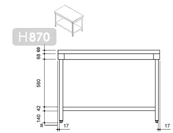 Edelstahl Arbeitstisch PREMIUM - 1200x700mm - Mit Grundboden Ohne Aufkantung 9 Edelstahl Arbeitstisch PREMIUM - 1200x700mm - Mit Grundboden Ohne Aufkantung – Bild 9