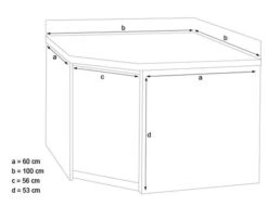 Edelstahl Eckarbeitsschrank PREMIUM Mit Flügeltür & Aufkantung 1150x600mm -Küchenbedarf Discounter 636846189447694262 e733