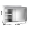 Edelstahl Arbeitsschrank PREMIUM - 1200x700mm - Mit Schiebetür & Aufkantung