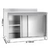 Edelstahl Arbeitsschrank ECO - 1400x600mm - Mit Schiebetür Und Aufkantung