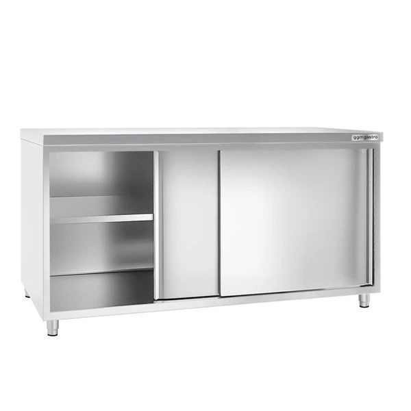 Edelstahl Arbeitsschrank ECO - 1800x600mm - Mit Schiebetür 2 Edelstahl Arbeitsschrank ECO - 1800x600mm - Mit Schiebetür – Bild 2