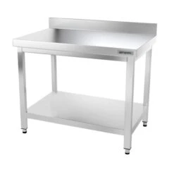 Edelstahl Arbeitstisch PREMIUM - 1000x700mm - Mit Grundboden & Aufkantung -Küchenbedarf Discounter ATK107A 002 e761