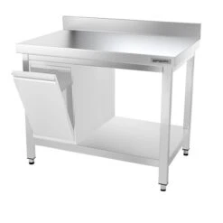 Edelstahl Arbeitstisch PREMIUM - 1000x700mm - Mit Grundboden & Aufkantung -Küchenbedarf Discounter ATK107A 006 0376