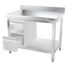 Edelstahl Arbeitstisch PREMIUM - 1000x700mm - Mit Grundboden & Aufkantung -Küchenbedarf Discounter ATK107A 007 6a5c