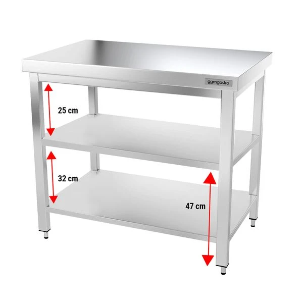 Edelstahl Arbeitstisch PREMIUM - 1000x700mm - Mit Grundboden Ohne Aufkantung 3 Edelstahl Arbeitstisch PREMIUM - 1000x700mm - Mit Grundboden Ohne Aufkantung – Bild 3