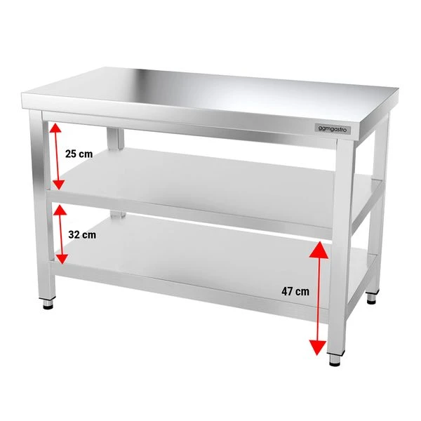 Edelstahl Arbeitstisch PREMIUM - 1200x700mm - Mit Grundboden Ohne Aufkantung 3 Edelstahl Arbeitstisch PREMIUM - 1200x700mm - Mit Grundboden Ohne Aufkantung – Bild 3
