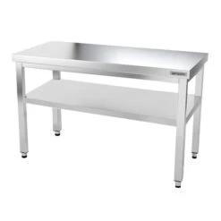 Edelstahl Arbeitstisch PREMIUM - 1200x800mm - Mit Grundboden Ohne Aufkantung -Küchenbedarf Discounter ATK128 004 7208