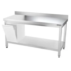 Edelstahl Arbeitstisch PREMIUM - 1400x600mm - Mit Grundboden & Aufkantung -Küchenbedarf Discounter ATK146A 007 6795