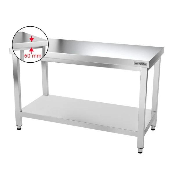 Edelstahl Arbeitstisch PREMIUM - 1400x800mm - Mit Grundboden Ohne Aufkantung 2 Edelstahl Arbeitstisch PREMIUM - 1400x800mm - Mit Grundboden Ohne Aufkantung – Bild 2
