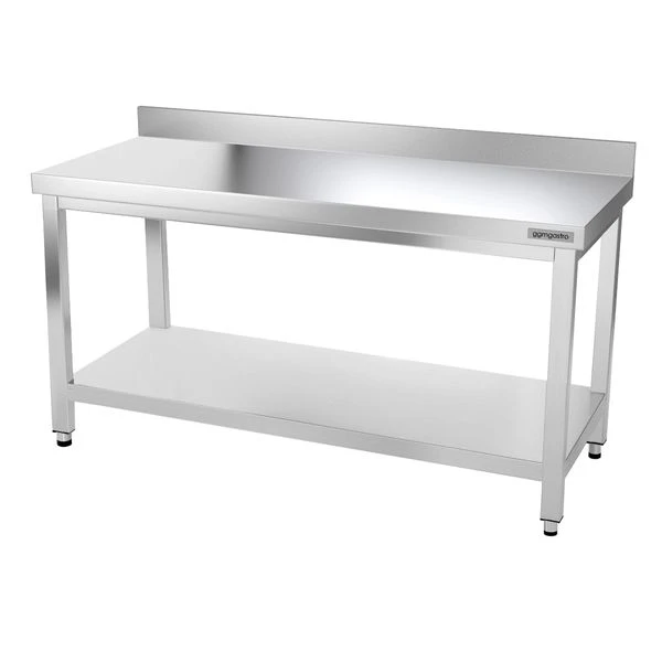 Edelstahl Arbeitstisch PREMIUM - 1500x600mm - Mit Grundboden & Aufkantung 2 Edelstahl Arbeitstisch PREMIUM - 1500x600mm - Mit Grundboden & Aufkantung – Bild 2