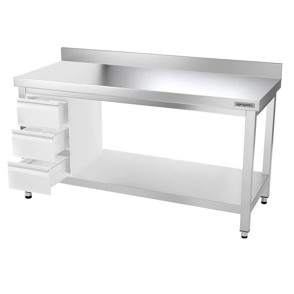 Edelstahl Arbeitstisch PREMIUM - 1500x600mm - Mit Grundboden & Aufkantung 8 Edelstahl Arbeitstisch PREMIUM - 1500x600mm - Mit Grundboden & Aufkantung – Bild 8