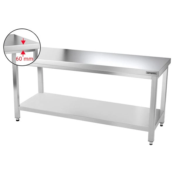 Edelstahl Arbeitstisch PREMIUM - 1600x800mm - Mit Grundboden Ohne Aufkantung 2 Edelstahl Arbeitstisch PREMIUM - 1600x800mm - Mit Grundboden Ohne Aufkantung – Bild 2