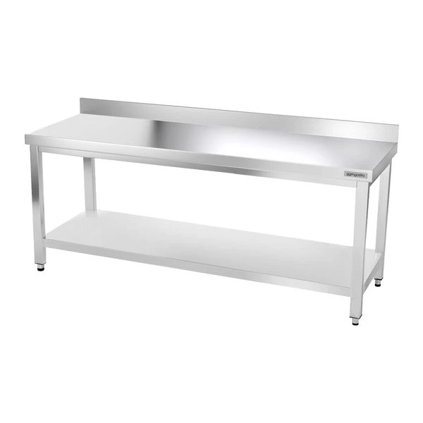 Edelstahl Arbeitstisch PREMIUM - 1800x600mm - Mit Grundboden & Aufkantung 2 Edelstahl Arbeitstisch PREMIUM - 1800x600mm - Mit Grundboden & Aufkantung – Bild 2