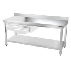 Edelstahl Arbeitstisch PREMIUM - 1800x700mm - Mit Grundboden & Aufkantung -Küchenbedarf Discounter ATK187A 005 c33e