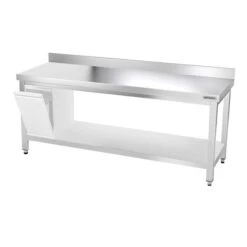 Edelstahl Arbeitstisch PREMIUM - 2000x600mm - Mit Grundboden & Aufkantung -Küchenbedarf Discounter ATK206A 003 c7c6