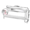Edelstahl Arbeitstisch PREMIUM - 2000x600mm - Mit Grundboden & Aufkantung
