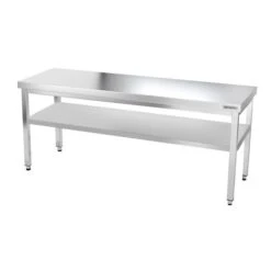Edelstahl Arbeitstisch PREMIUM - 2000x600mm - Mit Grundboden Ohne Aufkantung -Küchenbedarf Discounter ATK206 004 ed38