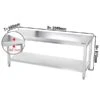Edelstahl Arbeitstisch PREMIUM - 2000x600mm - Mit Grundboden Ohne Aufkantung