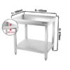 Edelstahl Arbeitstisch PREMIUM - 600x700mm - Mit Grundboden Ohne Aufkantung