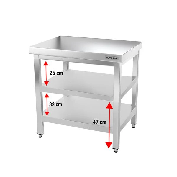 Edelstahl Arbeitstisch PREMIUM - 800x600mm - Mit Grundboden Ohne Aufkantung 3 Edelstahl Arbeitstisch PREMIUM - 800x600mm - Mit Grundboden Ohne Aufkantung – Bild 3