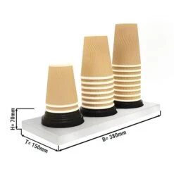 Becherstapler Edelstahl - Mit 3 Flexiblen Gummibälgen Für Thekenaufbau