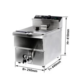 Elektro Fritteuse - 8 Liter - 3,25 KW - Mit Ablasshahn