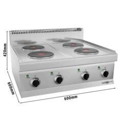 Elektroherd - 8 KW - 4 Platten Rund