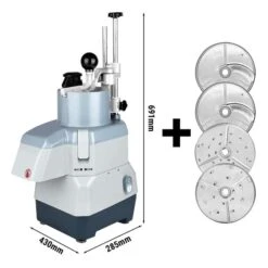 Elektrischer Kompakt-Gemüseschneider- 735 Watt - Inkl. 4 Schneide- /Reibescheiben