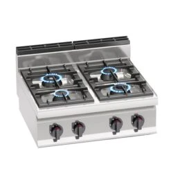 Gasherd - 28 KW - 4 Brenner 17 Gasherd - 28 KW - 4 Brenner -Küchenbedarf Discounter GHB874P Flammen 001 3445