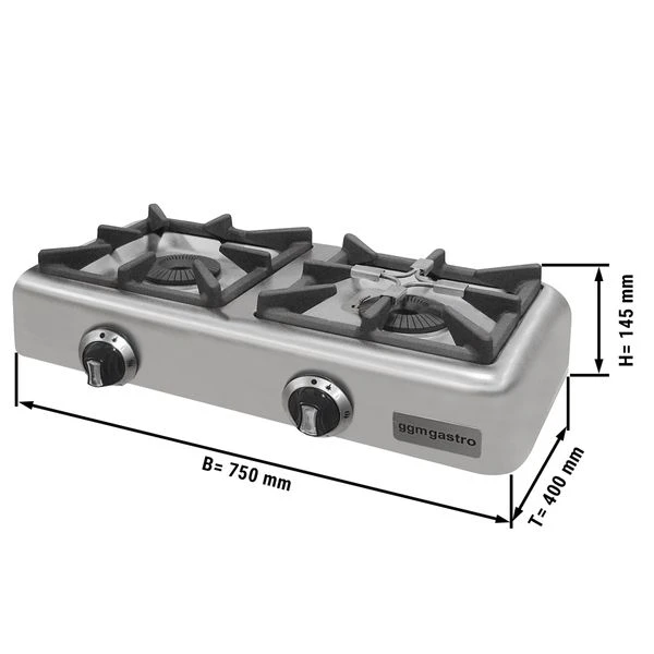 Gaskocher - 8 KW - 2 Brenner 2 Gaskocher - 8 KW - 2 Brenner – Bild 2