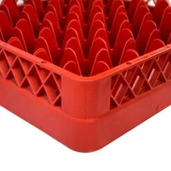 (6 Stück) Gläserkorb - 500x500mm - 49 Fächer - Rot 9 (6 Stück) Gläserkorb - 500x500mm - 49 Fächer - Rot -Küchenbedarf Discounter GKU49 4 4b8a