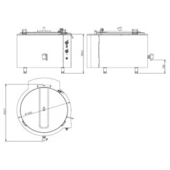 Elektro Kochkessel - 500 Liter - 45 KW - Indirekte Beheizung -Küchenbedarf Discounter KKEOZ500 Zeichnung 0503