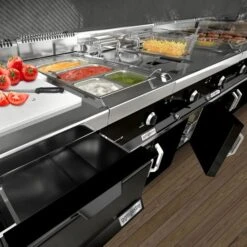 Elektroherd - 9,2 KW - 4 Platten Rund -Küchenbedarf Discounter Loft links schwarz 064a