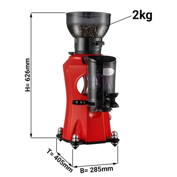 Kaffeemühle - Rot - 2kg - 356 Watt - 45 DB 1 Kaffeemühle - Rot - 2kg - 356 Watt - 45 DB