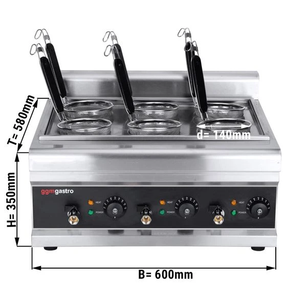 Nudelkocher - 3 KW - 6 Siebe 1 Nudelkocher - 3 KW - 6 Siebe