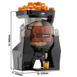 Elektrische Orangenpresse - Silber - Manuelle Zufuhr - Inkl. Ablasshahn & Reinigungsmodus