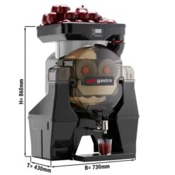 Elektrische Fruchtsaftpresse - Silber - Manuelle Zufuhr - Inkl. Ablasshahn & Reinigungsmodus