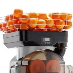 Elektrische Orangenpresse - Silber - Automatische Zufuhr -Küchenbedarf Discounter OMZ Top silver detail insertion tube 659e