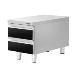 Schubladenschrank - Schwarz-Titan - 400x660mm - 2 Schubladen -Küchenbedarf Discounter SS2K466 1 7b0d