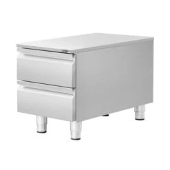 Schubladenschrank - Edelstahl - 400x660mm - 2 Schubladen -Küchenbedarf Discounter SS2K466 E 1 cc98